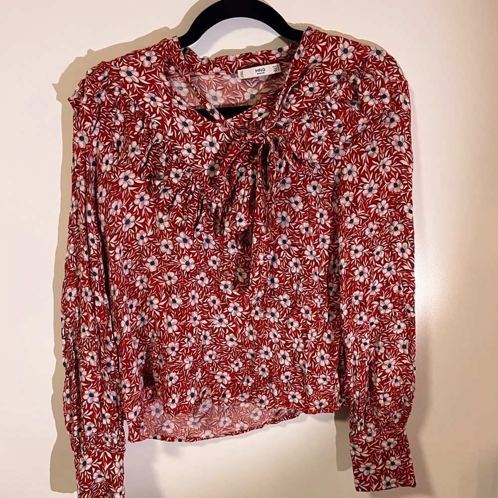Mango Red Floral Women's Blouse